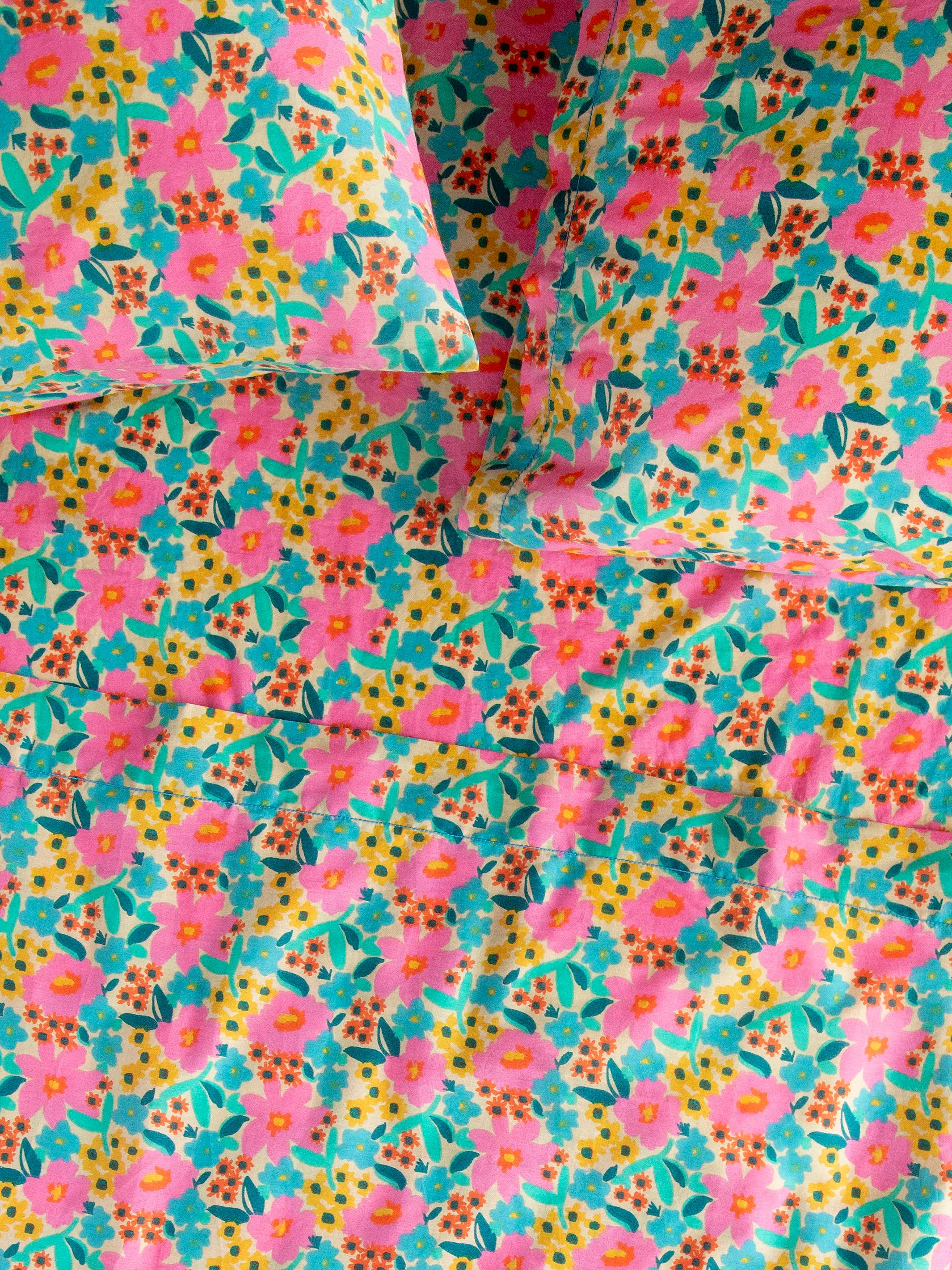 Mix & Match Cotton Pillowcase, Single - Retro Calico - Image 5