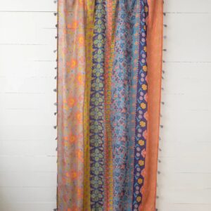 Printed Curtain Panel - Coral Pink Teal