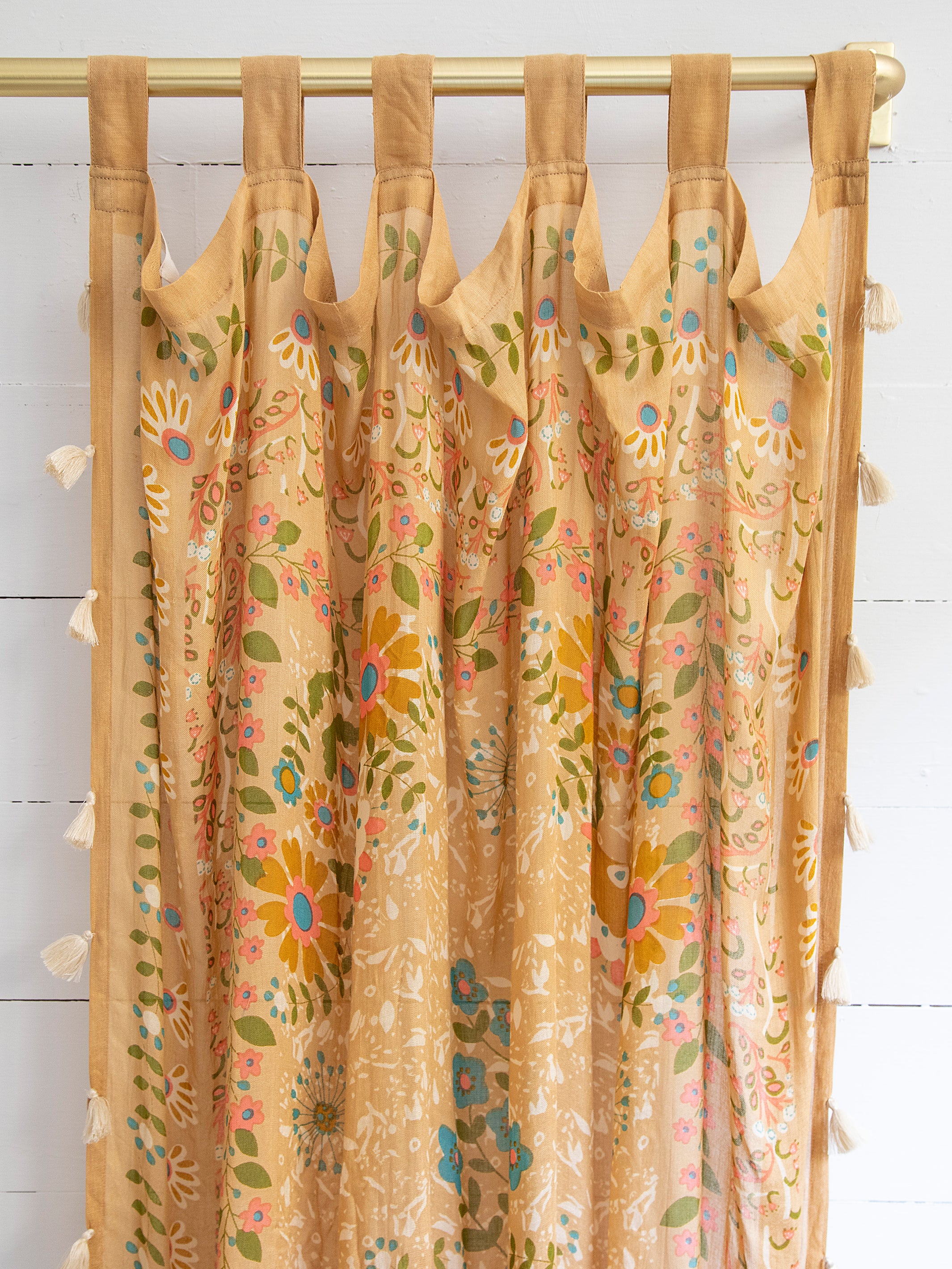 Printed Curtain Panel - Taupe Motif - Image 2