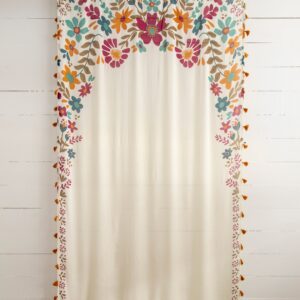 Printed Curtain Panel - Cream Floral