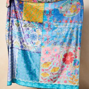 Double-Sided Cozy Throw Blanket - Teal Cat