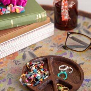 Carved Wood Trinket Dish - Peace Sign
