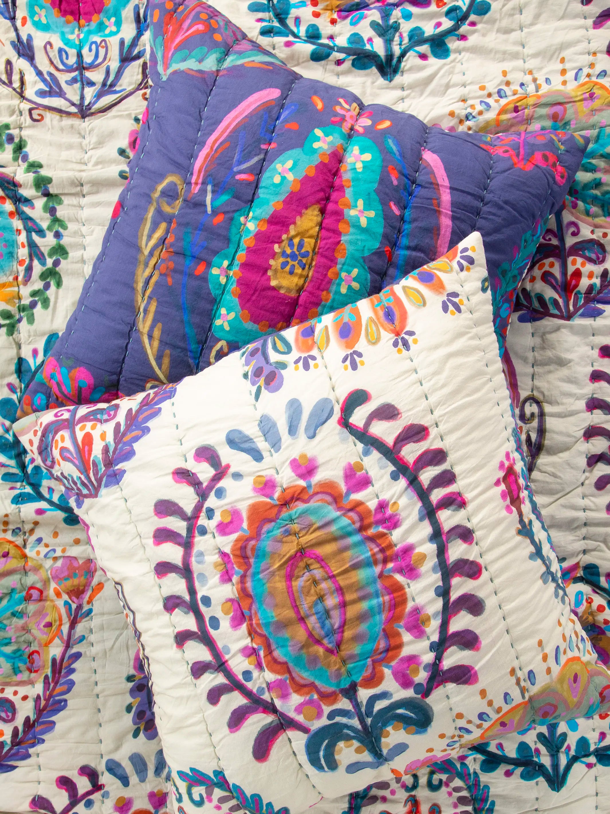 Bungalow Reversible Cotton Euro Sham - Folklore