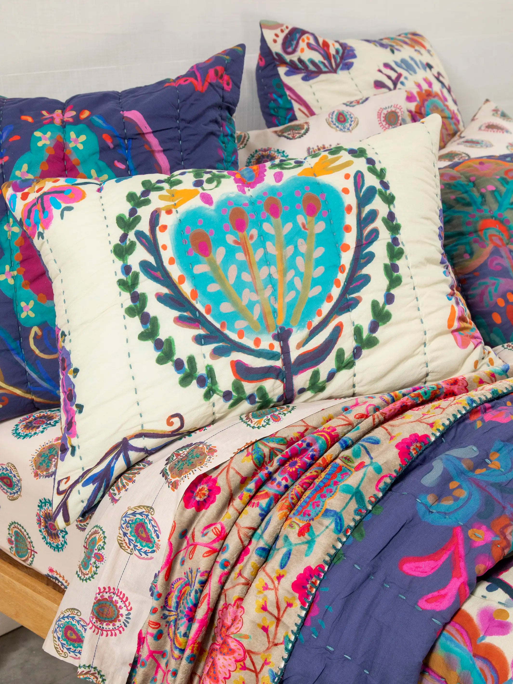 Bungalow Reversible Cotton Euro Sham - Folklore - Image 4