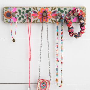 Floral Wall Hook Rack - Pink Flower