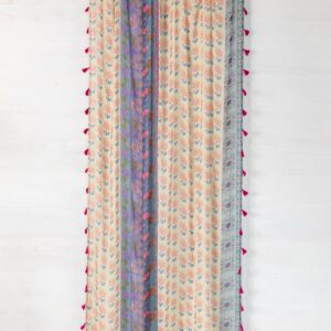 Alternative view of Printed Curtain Panel - Garden Stripes Cotton