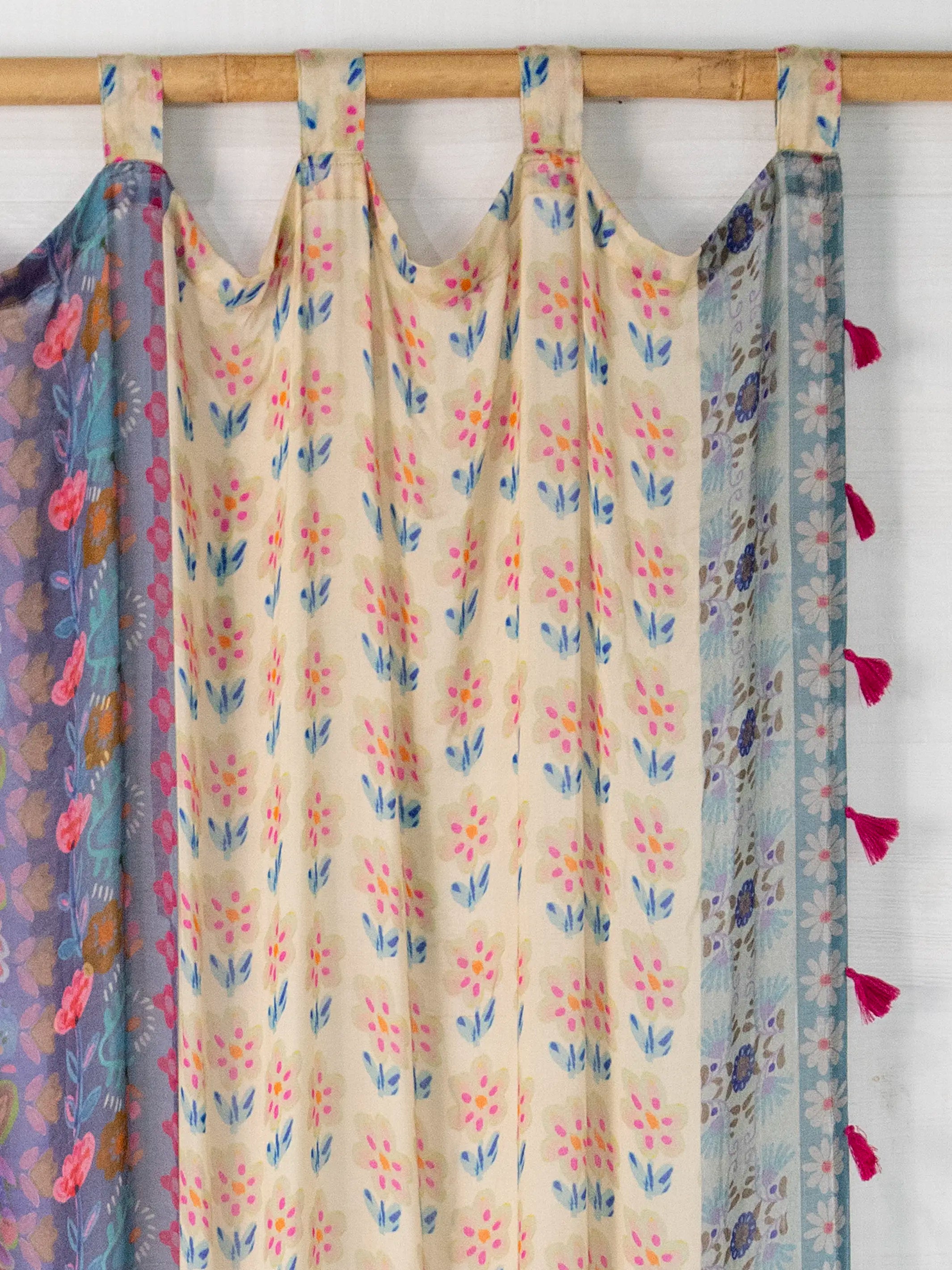 Printed Curtain Panel - Garden Stripes Cotton - Image 3