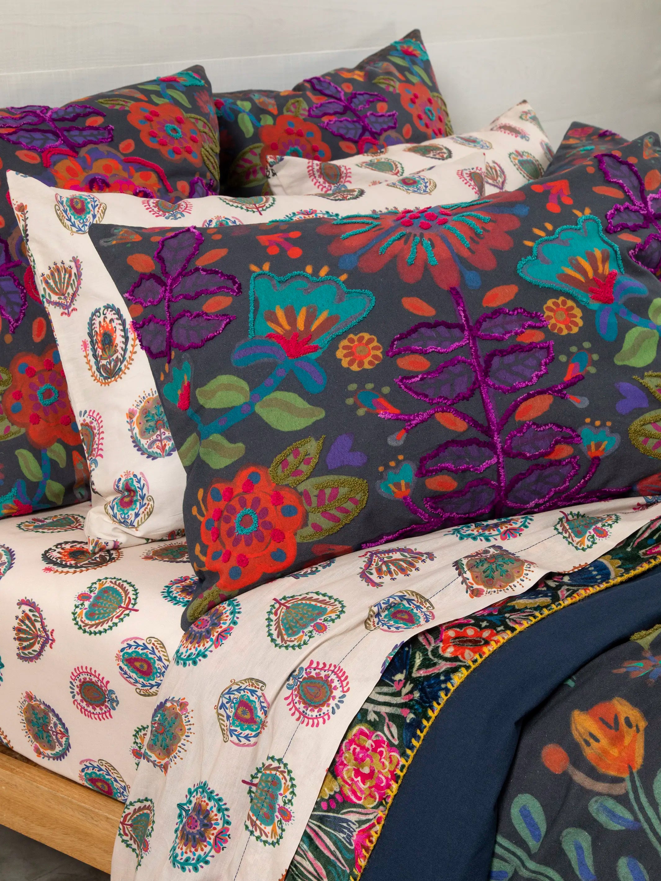 Catalina Cotton Shams, Set of 2 - Midnight Garden - Image 2