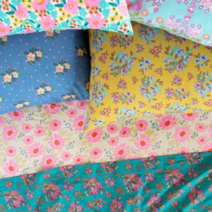 Alternative view of Mix & Match Cotton Pillowcase, Single - Blue Nora