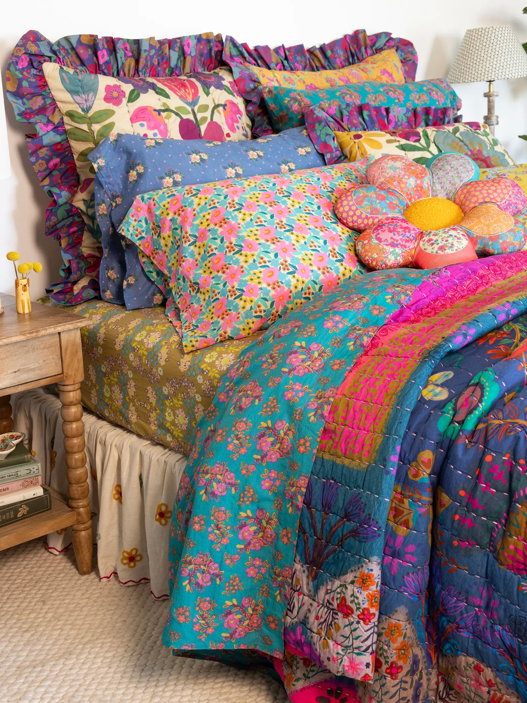 Mix & Match Cotton Pillowcase, Single - Retro Calico - Image 2