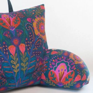 Alternative view of Boho Backrest Pillow - Navy Folk Garden
