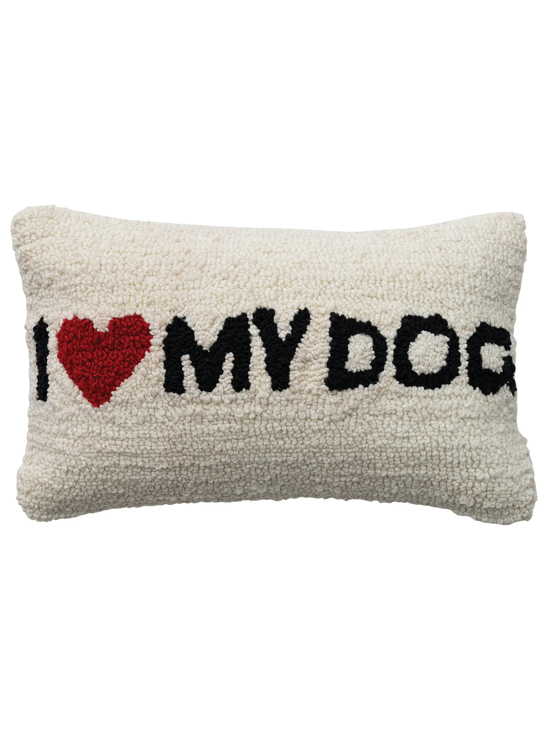 Tufted Lumbar Pillow - I Love My Dog - Image 2