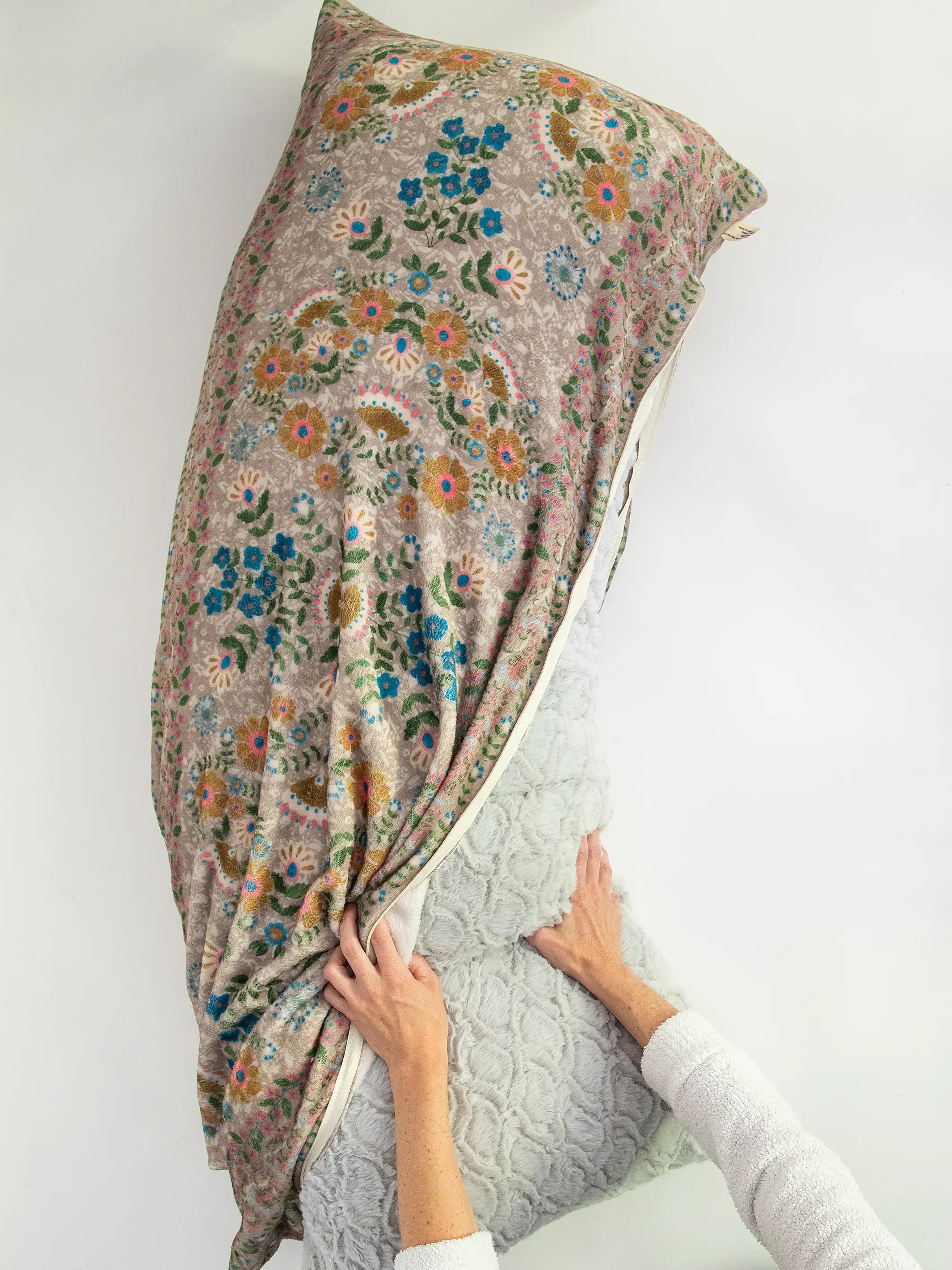 Reversible Cozy Body Pillow Cover - Cream - Image 3