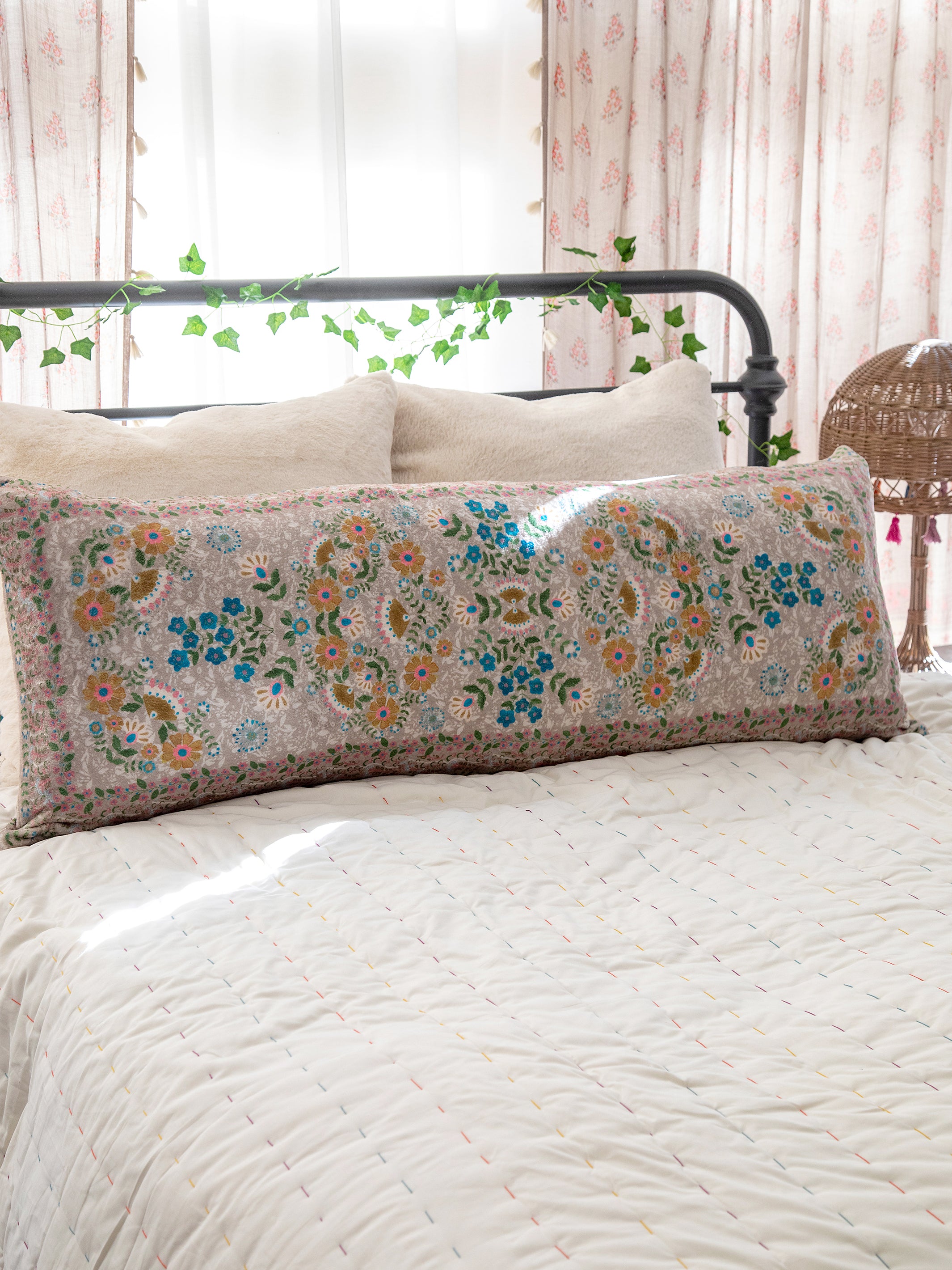 Reversible Cozy Body Pillow Cover - Cream