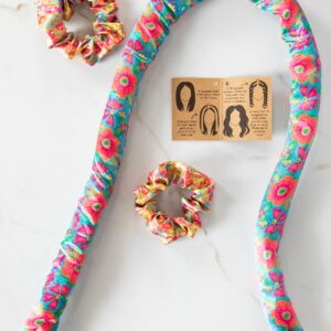 Alternative view of Heatless Hair Curler - Teal Floral