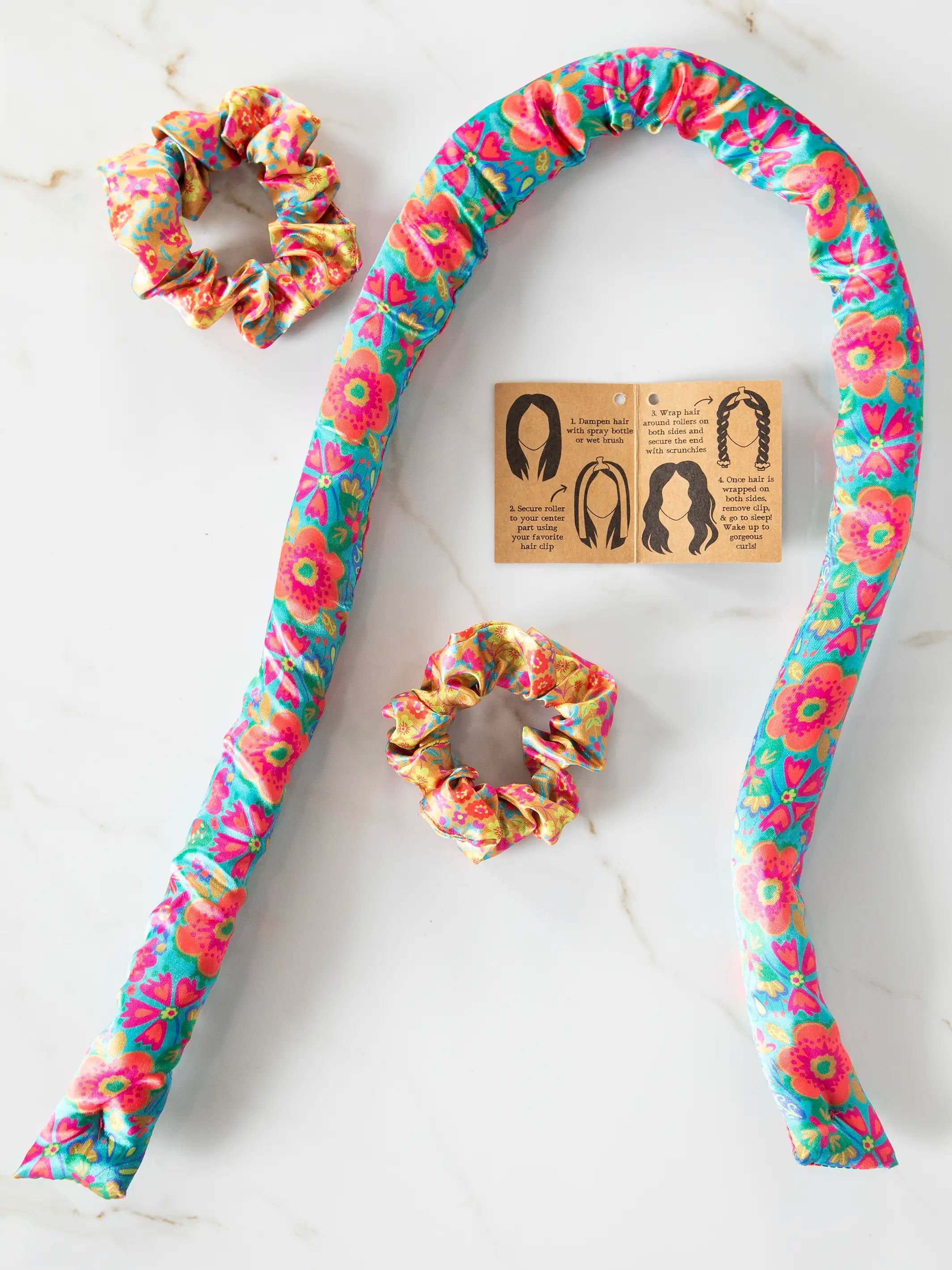 Heatless Hair Curler - Teal Floral - Image 2