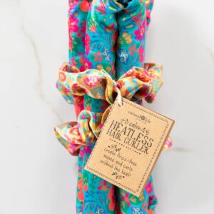 Heatless Hair Curler - Teal Floral