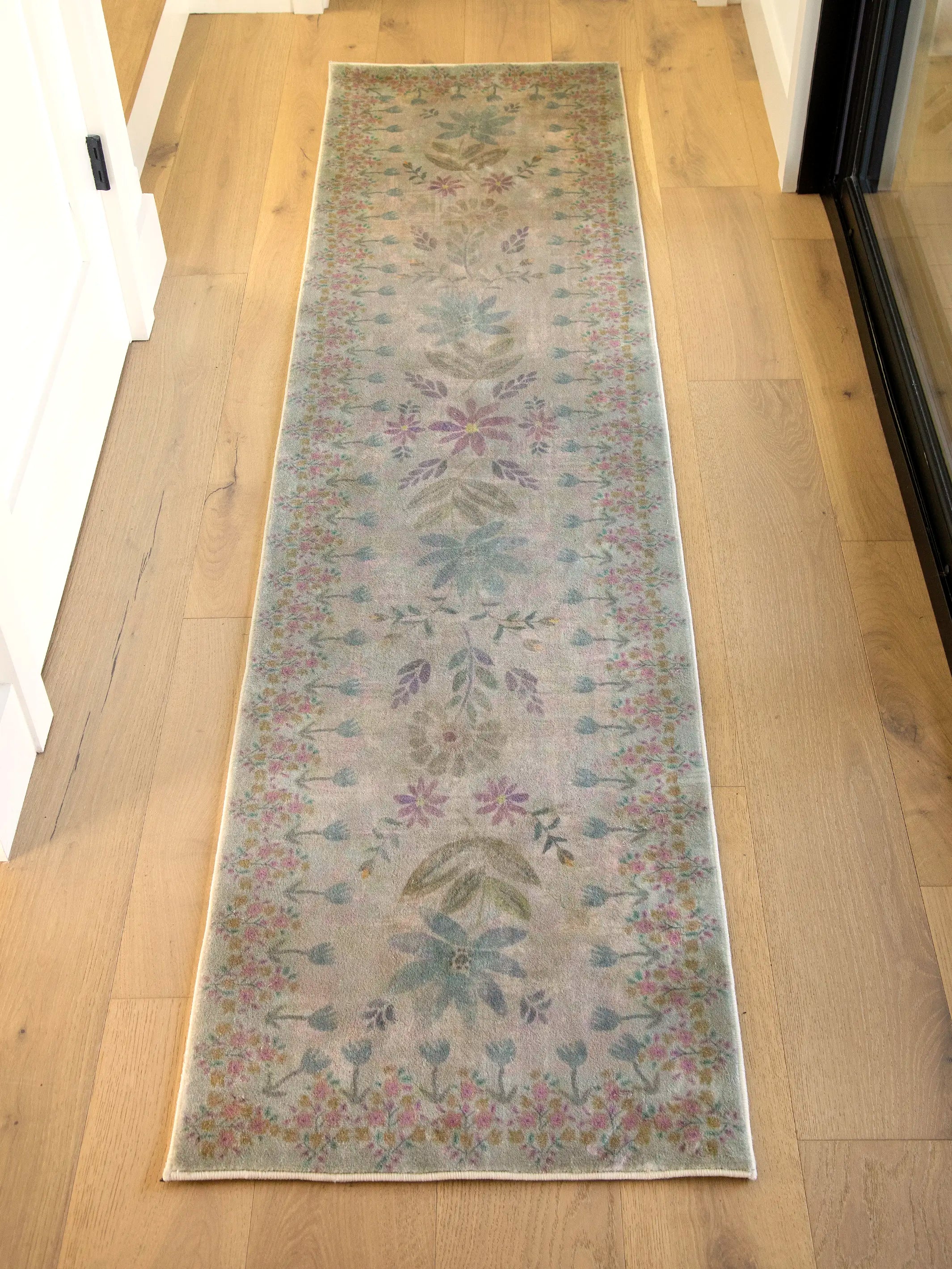 Chenille Rug, 2' x 8' - Dove Grey Mandala