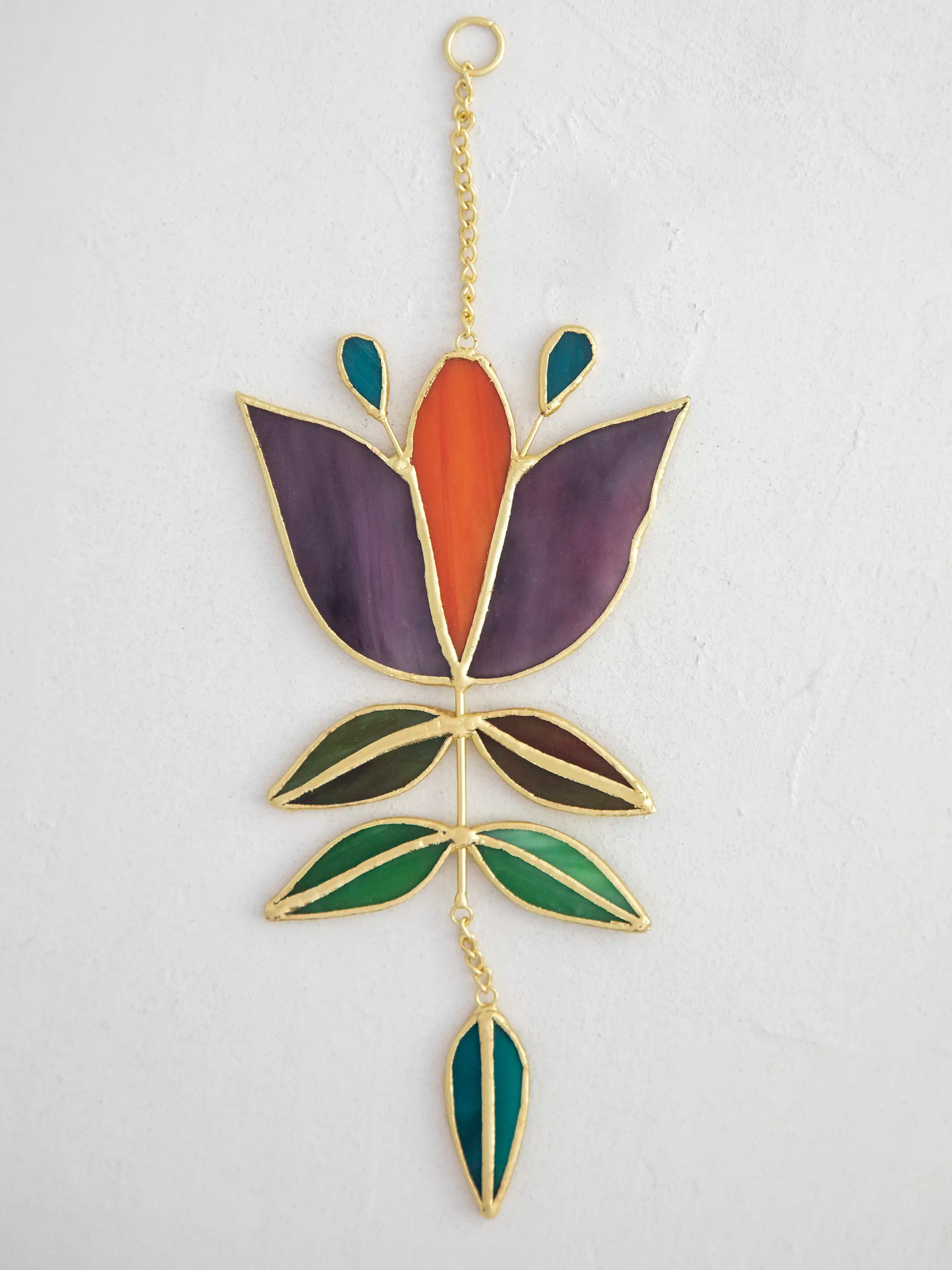 Stained Glass Window Hanging - Folk Flower - Image 2
