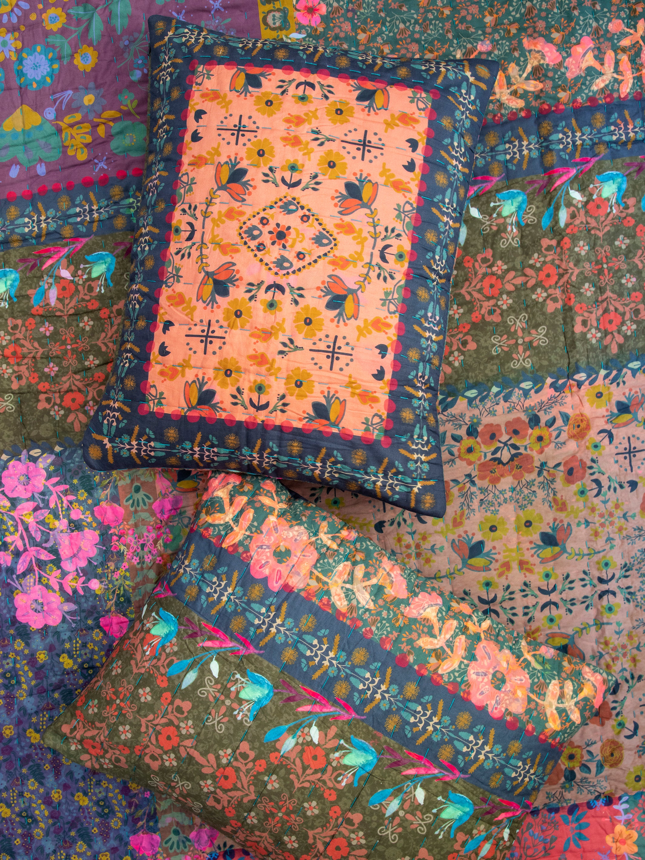 Bungalow Reversible Cotton Shams, Set of 2 - Maia - Image 3