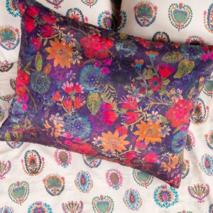Satin Pillowcase - Dark Floral Garden