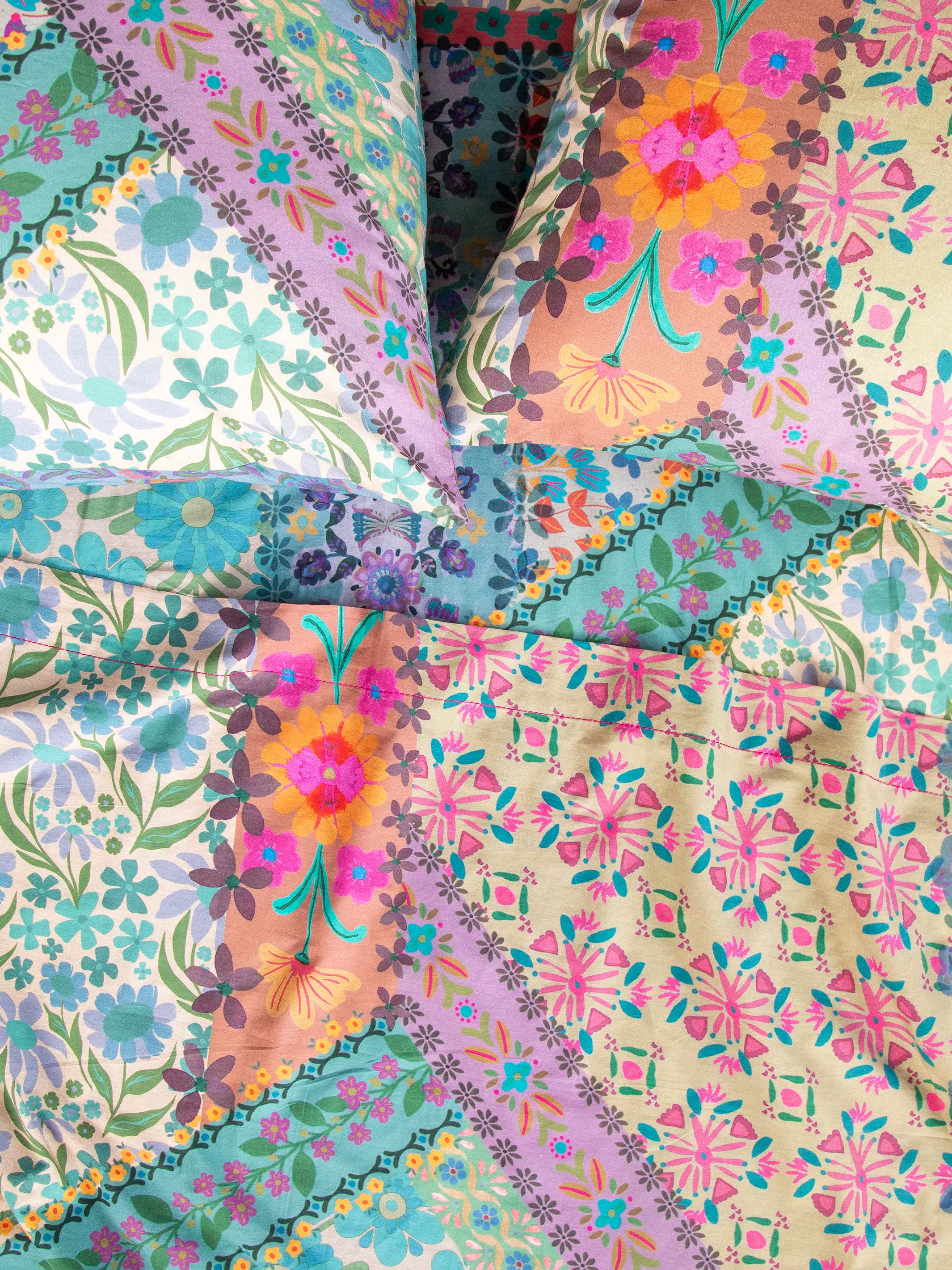 Sooo Soft Cotton Sheet Set - Folk Flower Patchwork