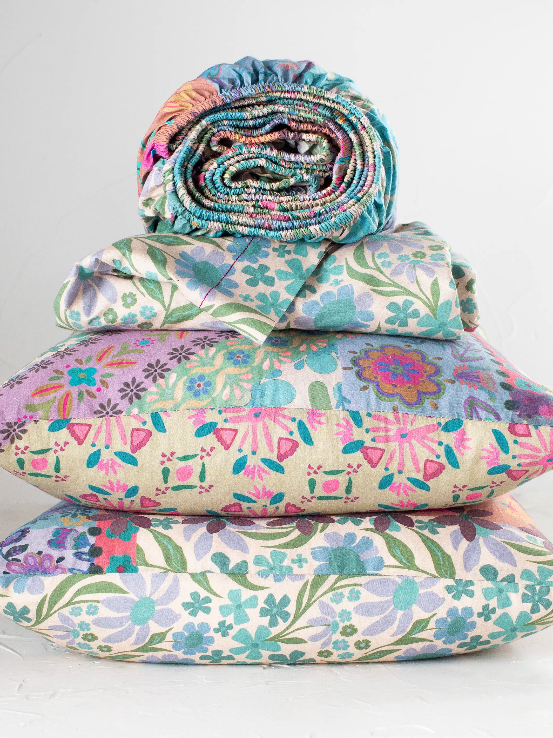 Sooo Soft Cotton Sheet Set - Folk Flower Patchwork - Image 2