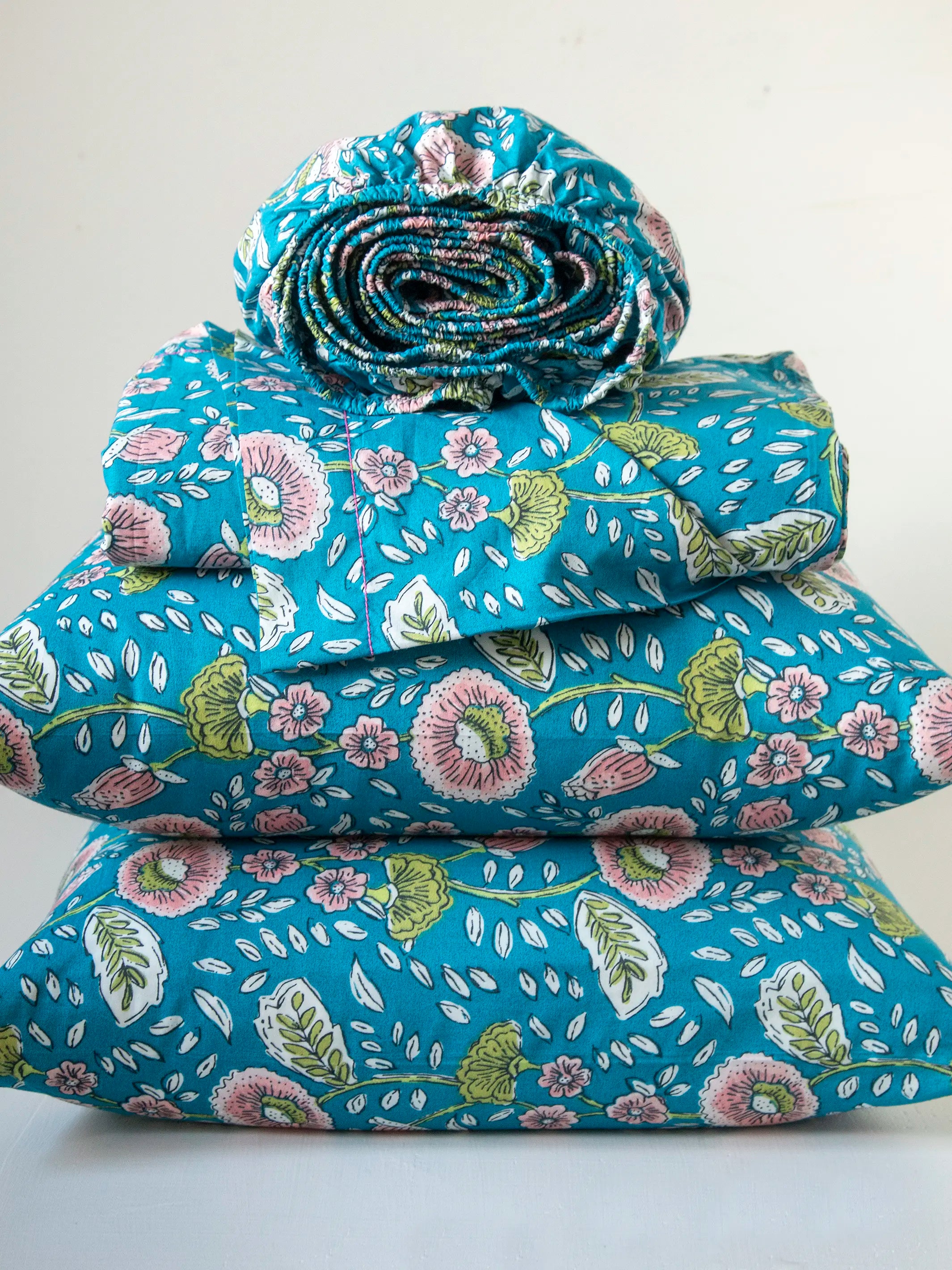 Sooo Soft Cotton Sheet Set - Blue Floral Vines - Image 2