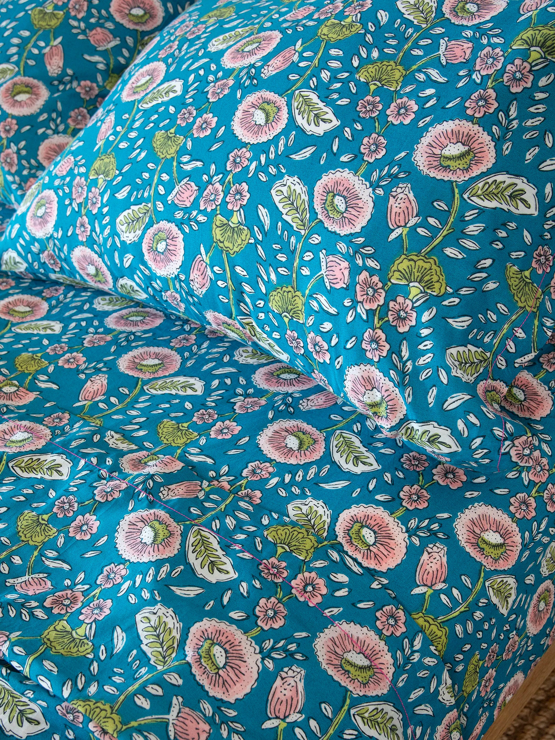 Sooo Soft Cotton Sheet Set - Blue Floral Vines