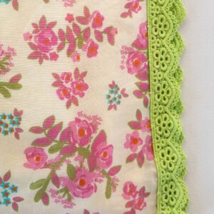 Mix & Match Trim Cotton Pillowcase - Pink Bouquet