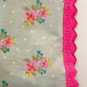 Mix & Match Trim Cotton Pillowcase - Grey Nora