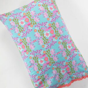 Alternative view of Mix & Match Trim Cotton Pillowcase - Turquoise Motif