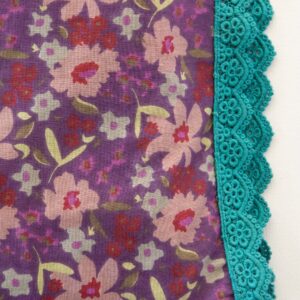 Mix & Match Trim Cotton Pillowcase - Painterly Blooms