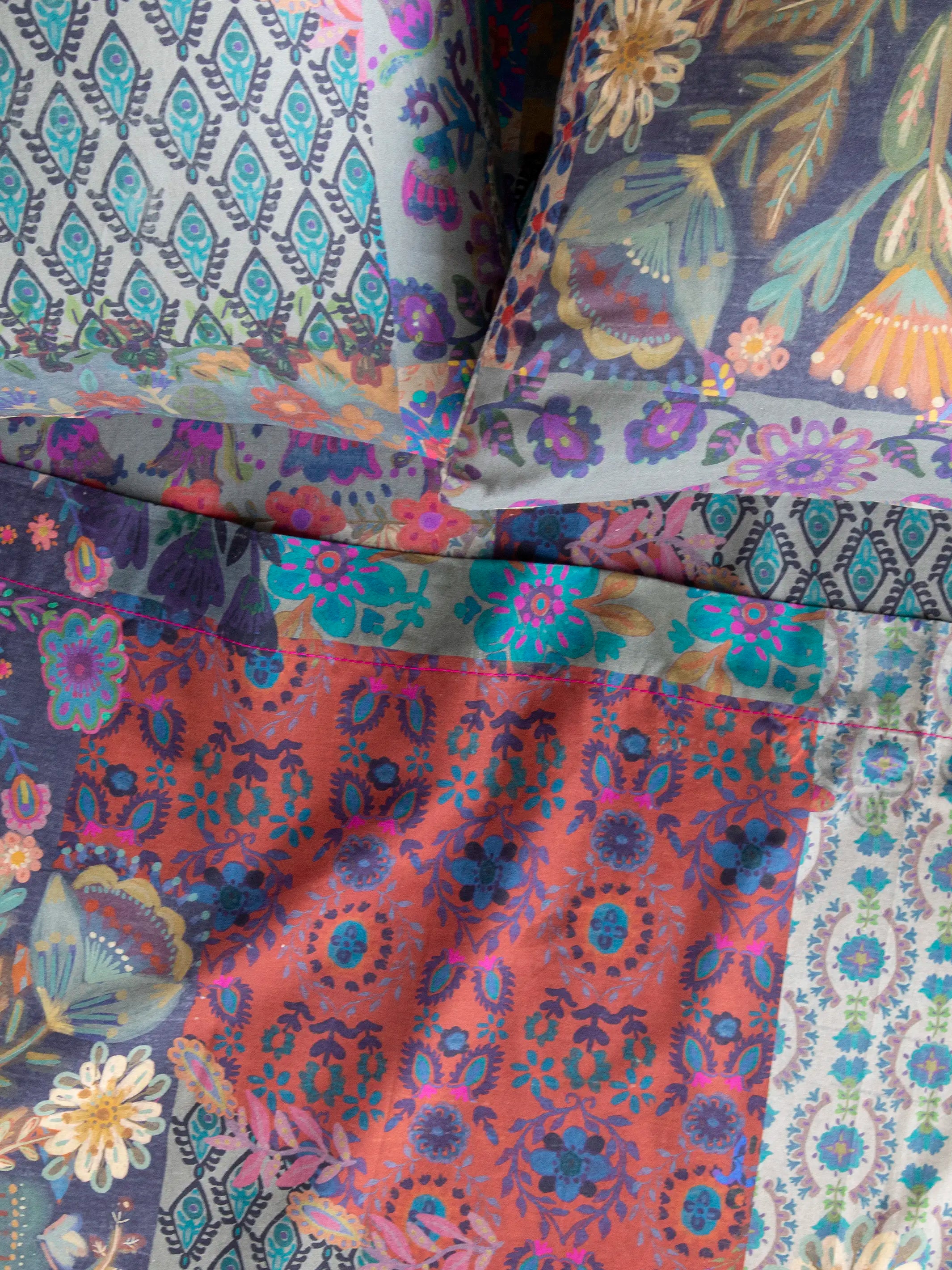 Sooo Soft Cotton Sheet Set - Blue Patchwork