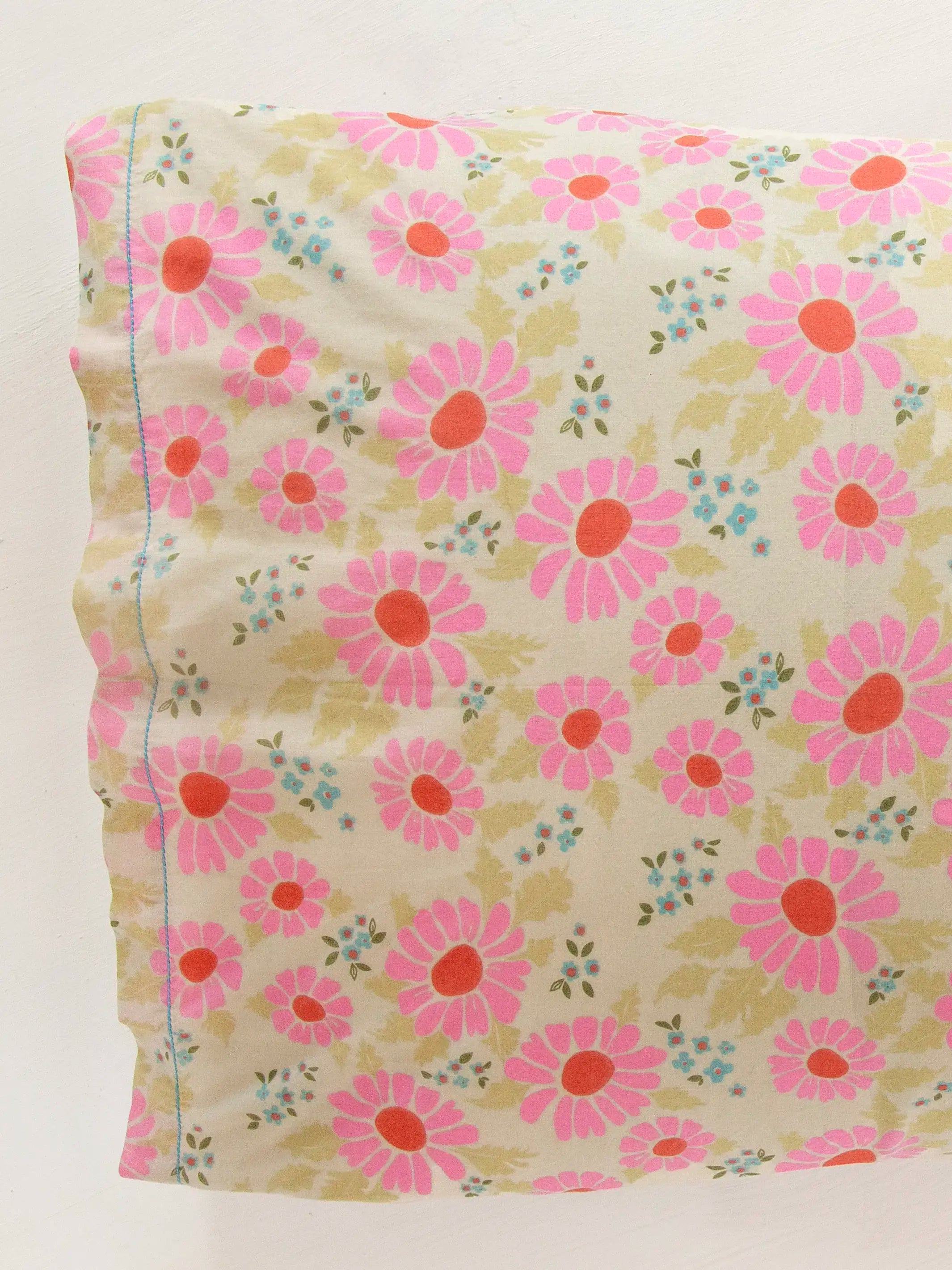 Mix & Match Cotton Pillowcase, Single - Vintage Zinnia - Image 3