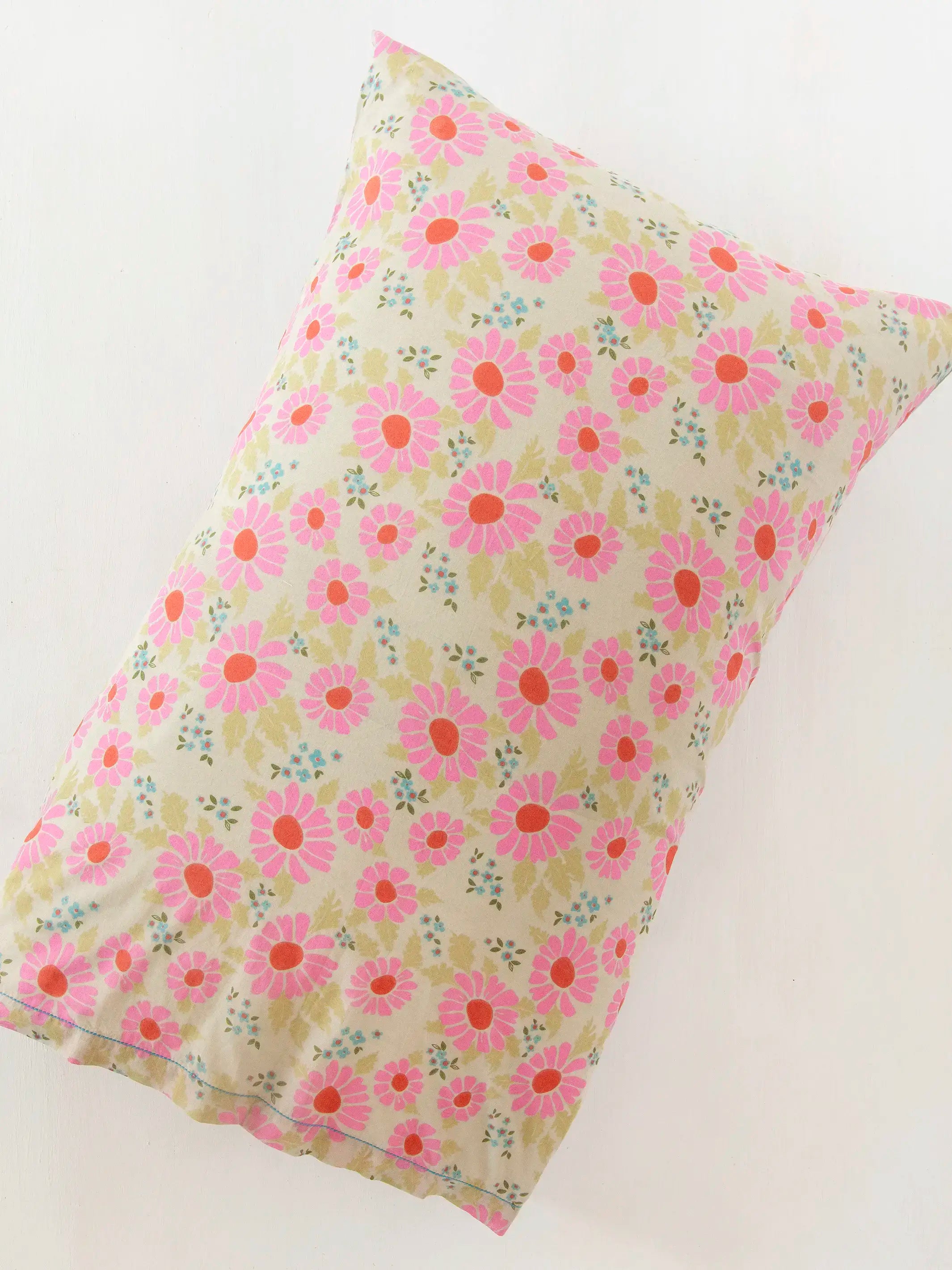 Mix & Match Cotton Pillowcase, Single - Vintage Zinnia