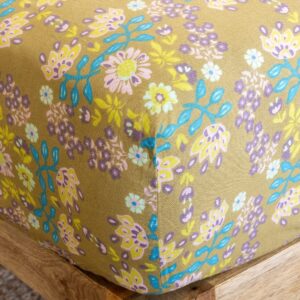 Mix & Match Cotton Fitted Sheet - Bronze Flora Stamp