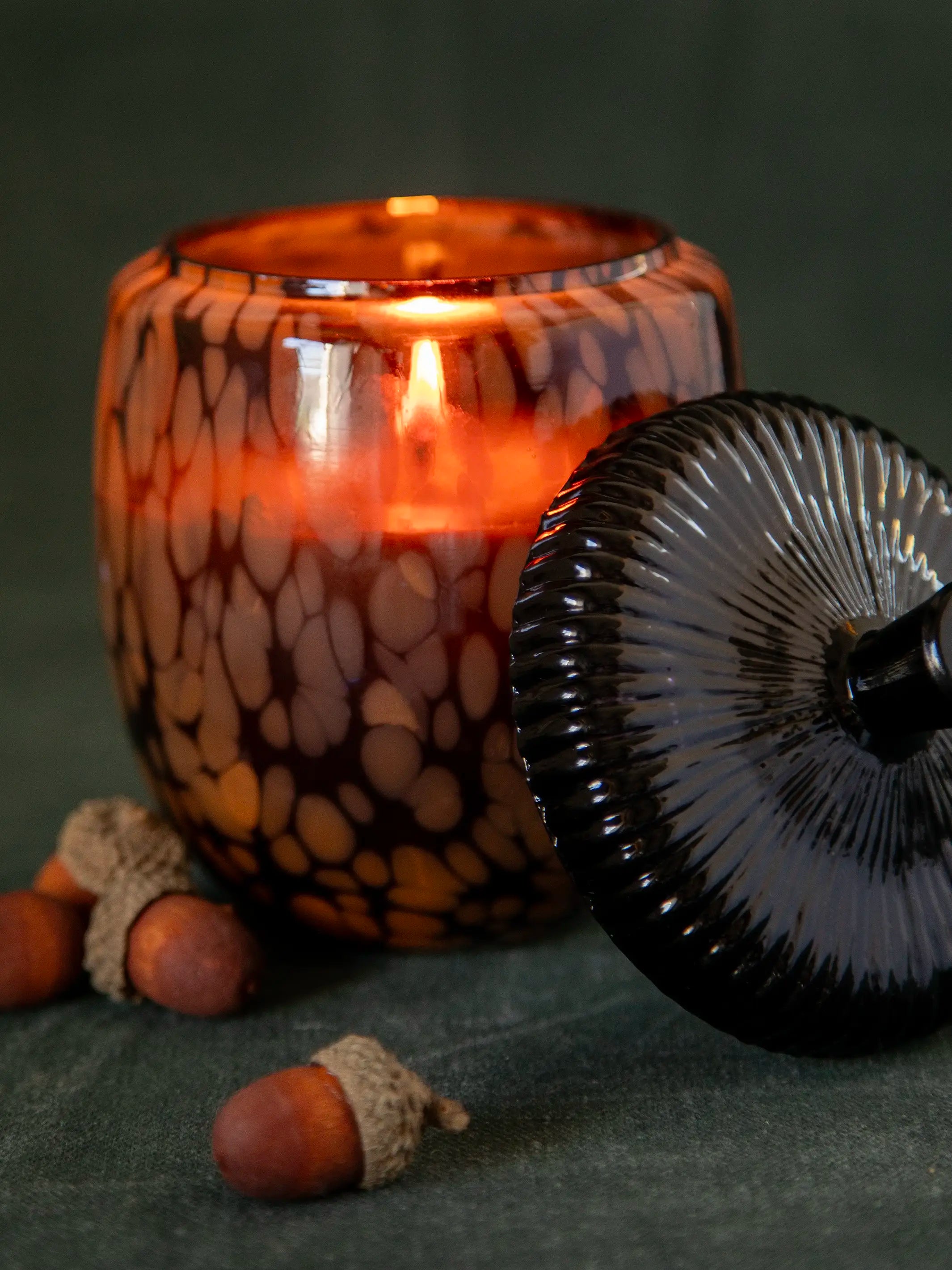 Glass Acorn Candle