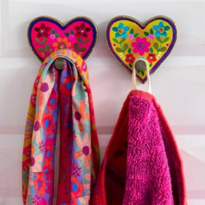 Alternative view of Adhesive Wooden Wall Hooks, Set of 2 - Heart